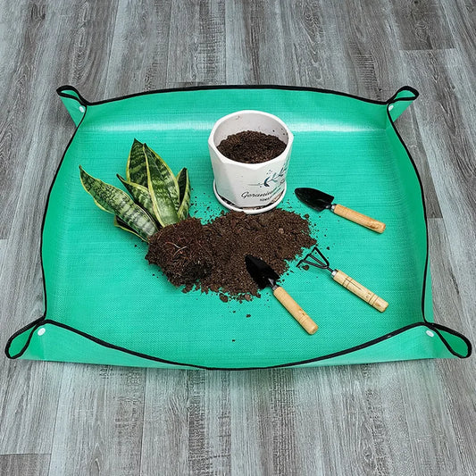 50*50cm Flower Pots Transplanting Mats Gardening Planting Mat Pe Plant Repotting Mat Foldable Waterproof Gardening Potting Pad