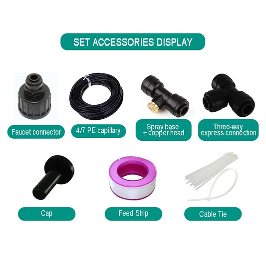 Garden Irrigation Misting System Kit Gardening Farms Public Green Spaces Flexible and Easy To Install Garden Irrigation Solution