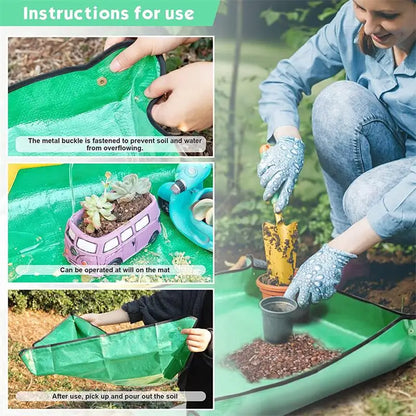 Flower Pots Transplanting Mats Gardening Planting Mat PE Plant Repotting Mat Foldable Waterproof Gardening Potting Pad