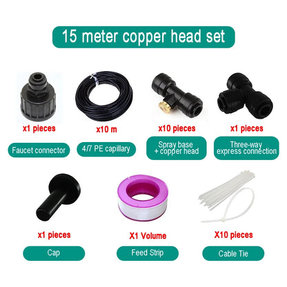 Garden Irrigation Misting System Kit Gardening Farms Public Green Spaces Flexible and Easy To Install Garden Irrigation Solution