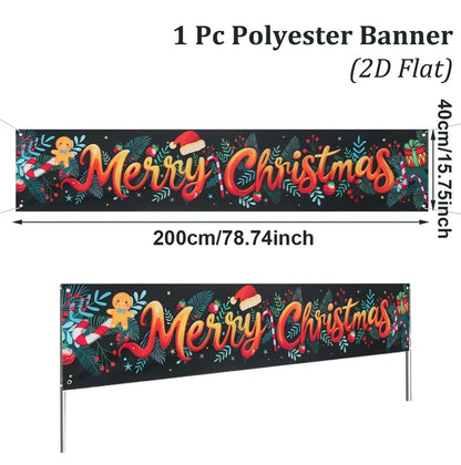 Christmas Outdoor Banner Merry Christmas Decorations For Home 2025 Outdoor Decor Xmas Navidad Noel Natal Happy New Year 2026