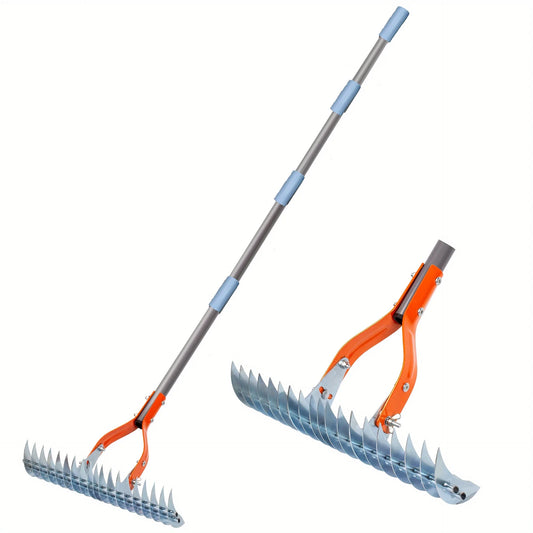 Lawn Thatching Rake Robust Dethatcher Rake Versatile Grass Grooming Rake for Cleaning Dead Grass, Yard Garden Durable Soil Rake