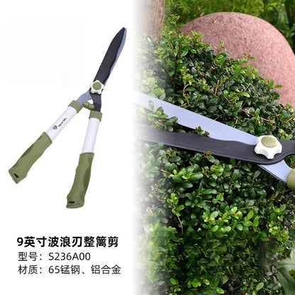 2025 Gardening tools: large scissors, hedge trimmer, lawn mower, pruning shears, flowers and plants, tree branches, garden trees