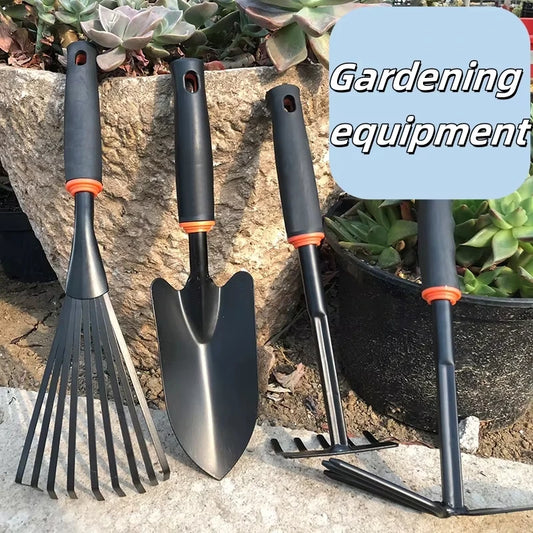 Gardening Shovel, Gardening Vegetable Planting Tools, Rake, Hoe, Trowel, Small Tool Set of 4, Gardening Gifts for Women and Men